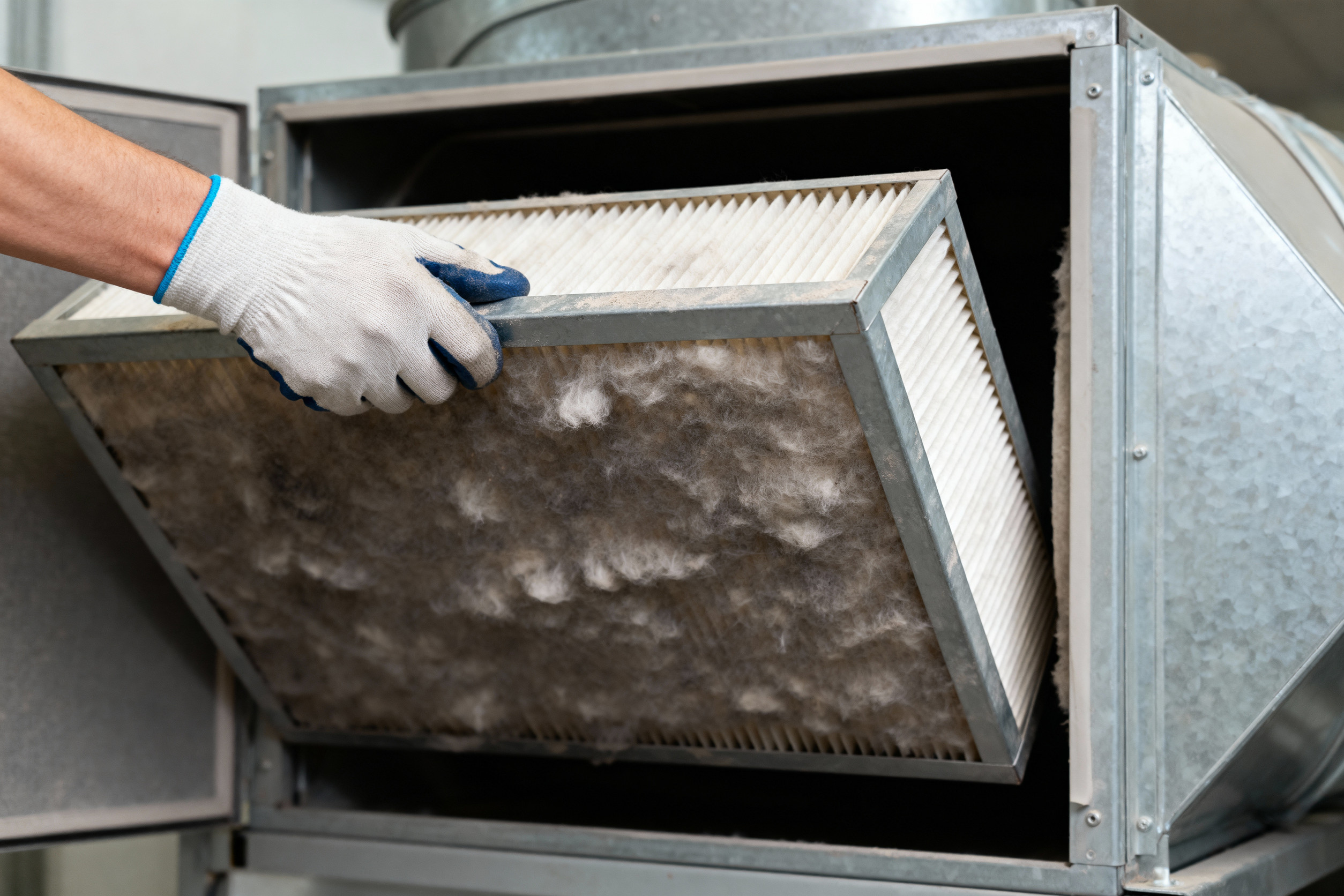 Changement de filtre d'air encrassé.